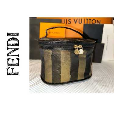 Vintage Fendi Pequin Cosmetics Vanity. Black & Gol