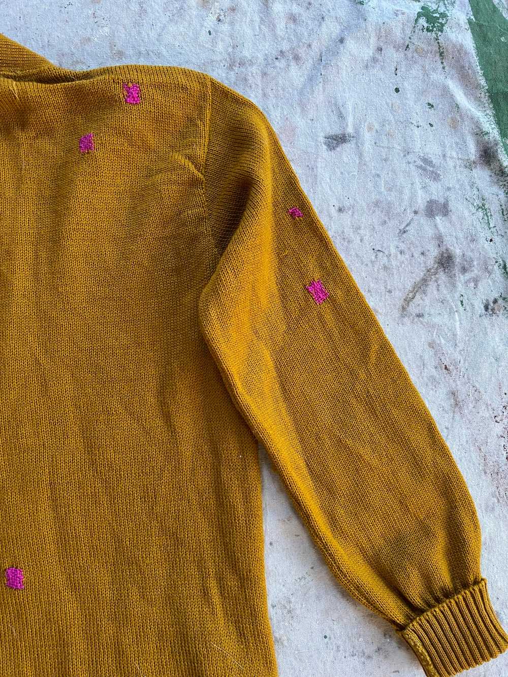 60’s darned wool cardigan - image 10