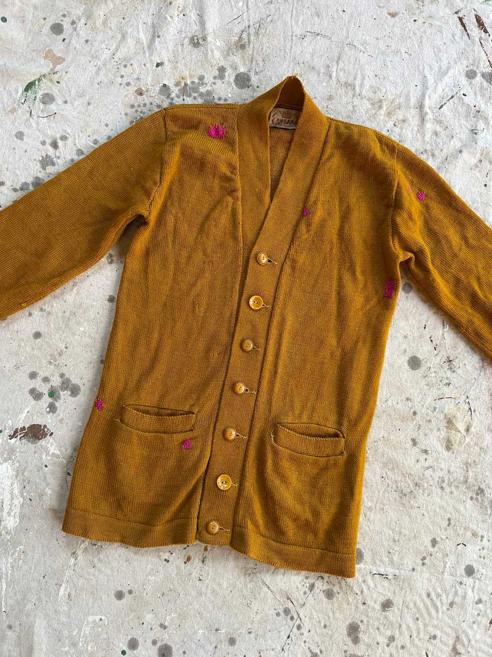 60’s darned wool cardigan - image 2