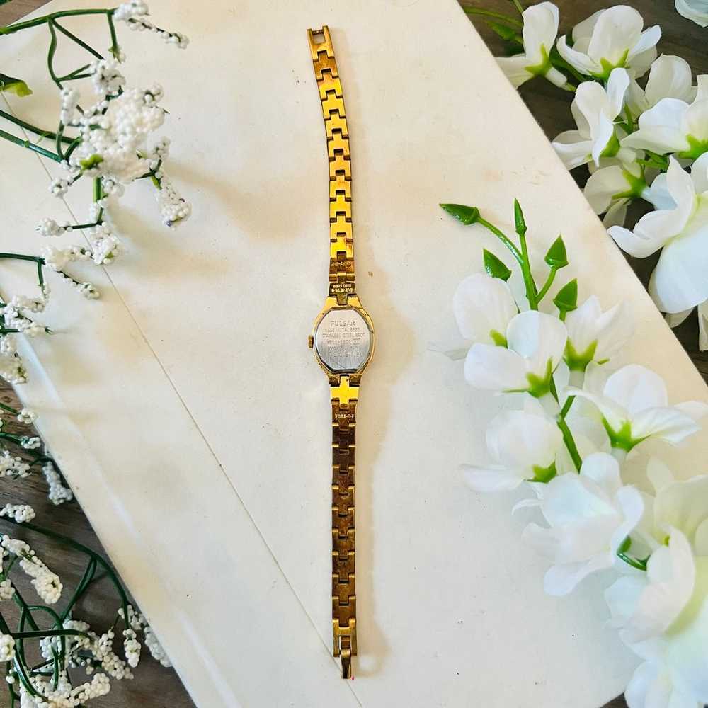 Vintage Dainty Gold Pulsar Watch - image 7