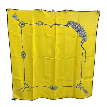 Must de Cartier Yellow & Blue Silk Scarf