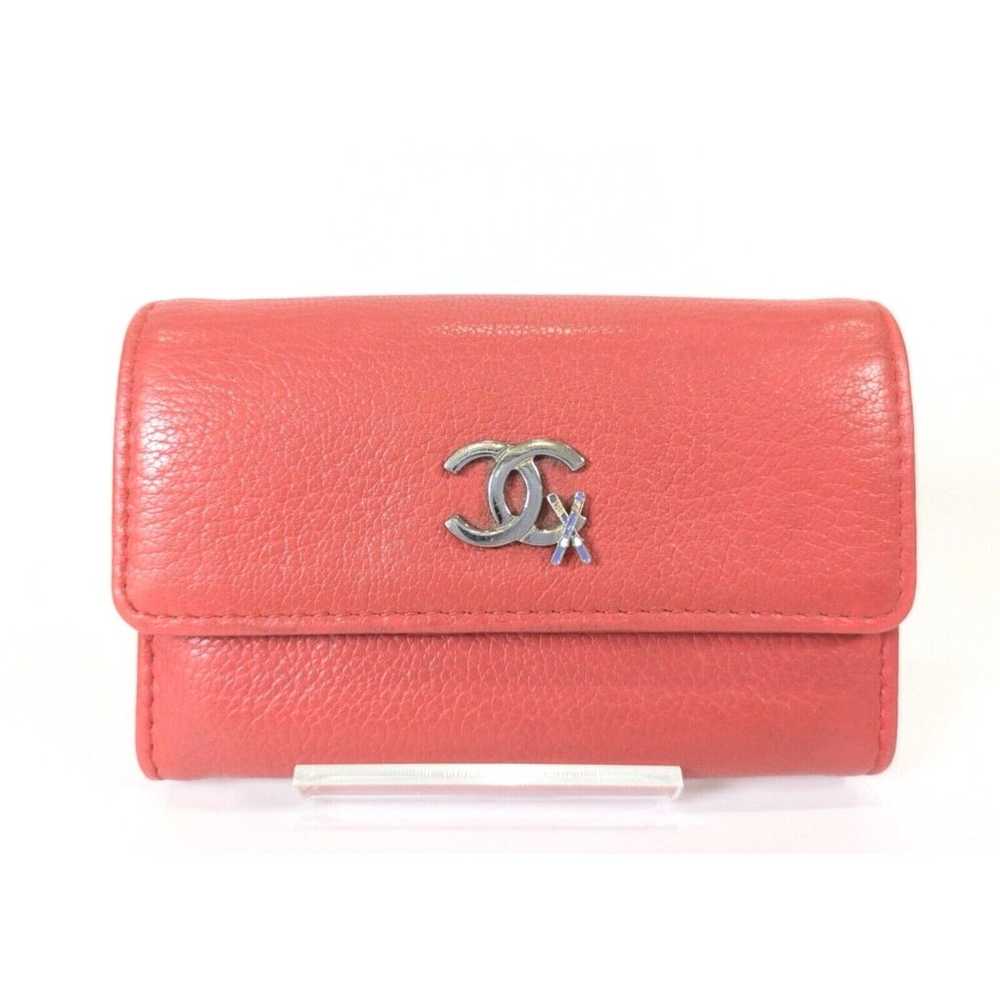 Authentic CHANEL Card Case Walle CC Coco Mark Lea… - image 1