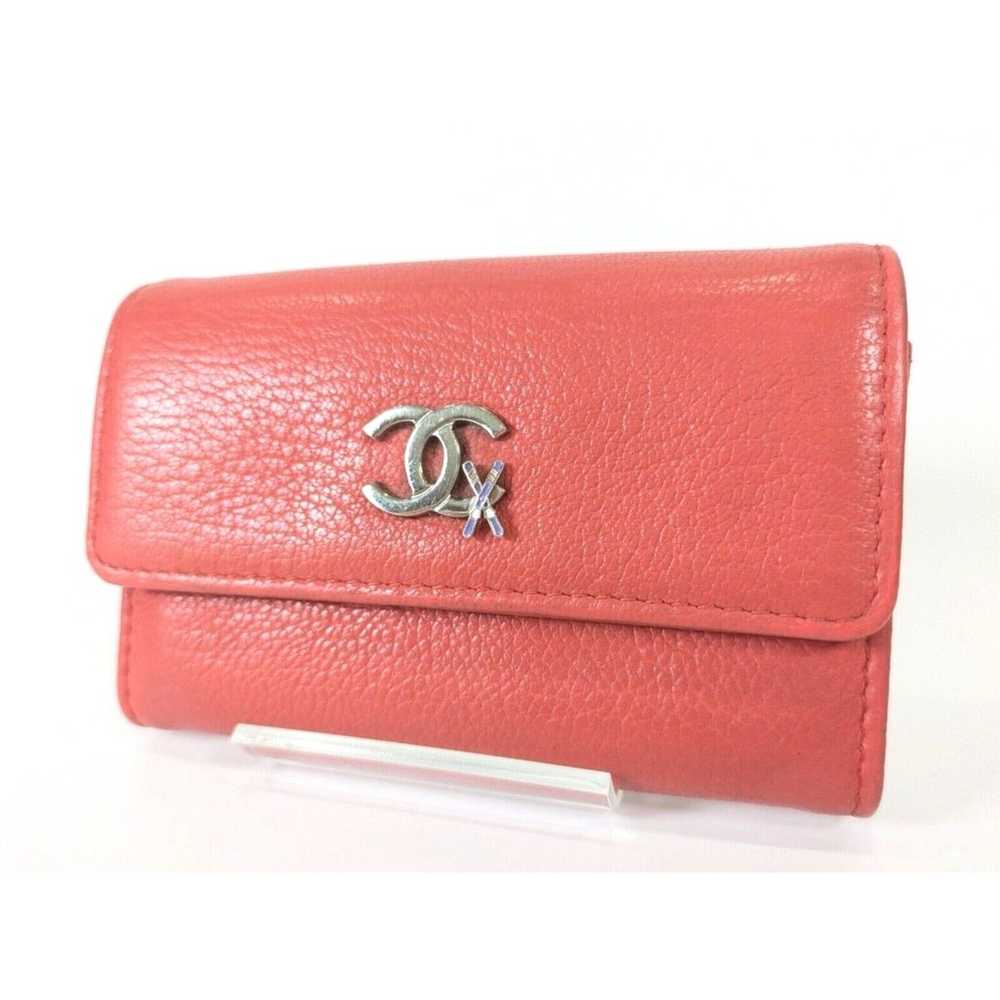 Authentic CHANEL Card Case Walle CC Coco Mark Lea… - image 2