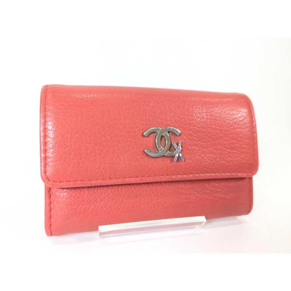 Authentic CHANEL Card Case Walle CC Coco Mark Lea… - image 3