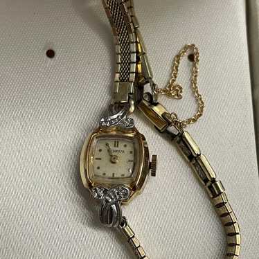 Benrus 14k and diamond vtg ladies watch