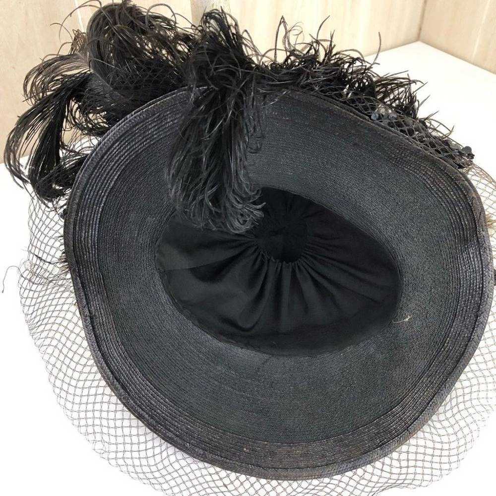 Victorian Antique Sequined Feather Hat - image 6