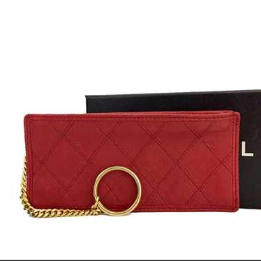 CHANEL Bicolore Quilted Matelasse  Lambskin Purse 