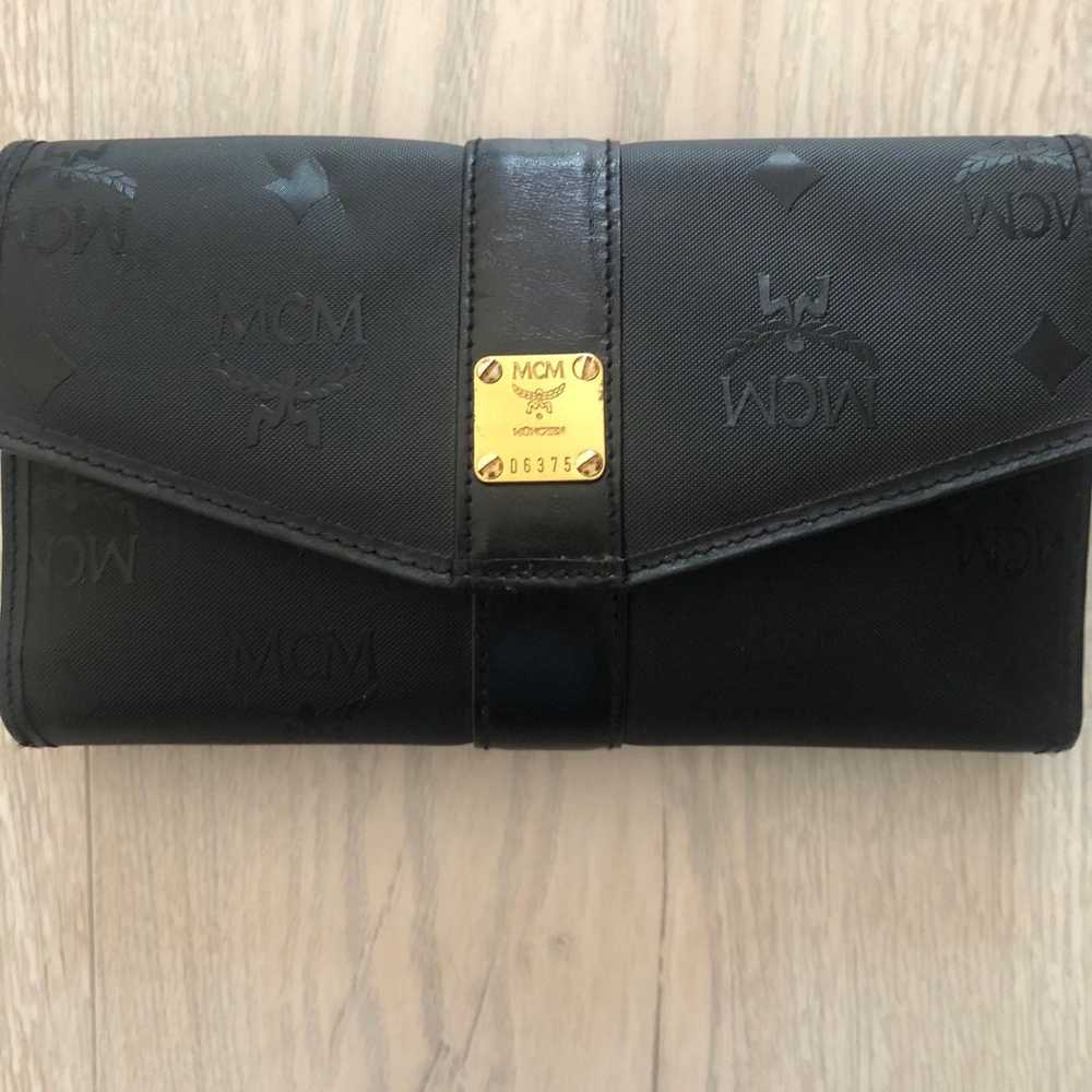 MCM Black Visetos Leather Large Flap Wallet - image 1