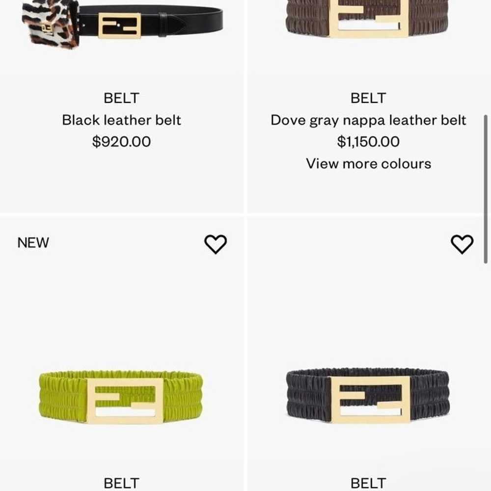 Fendi Black Fabric & Leather Baguette Buckle Belt - image 5