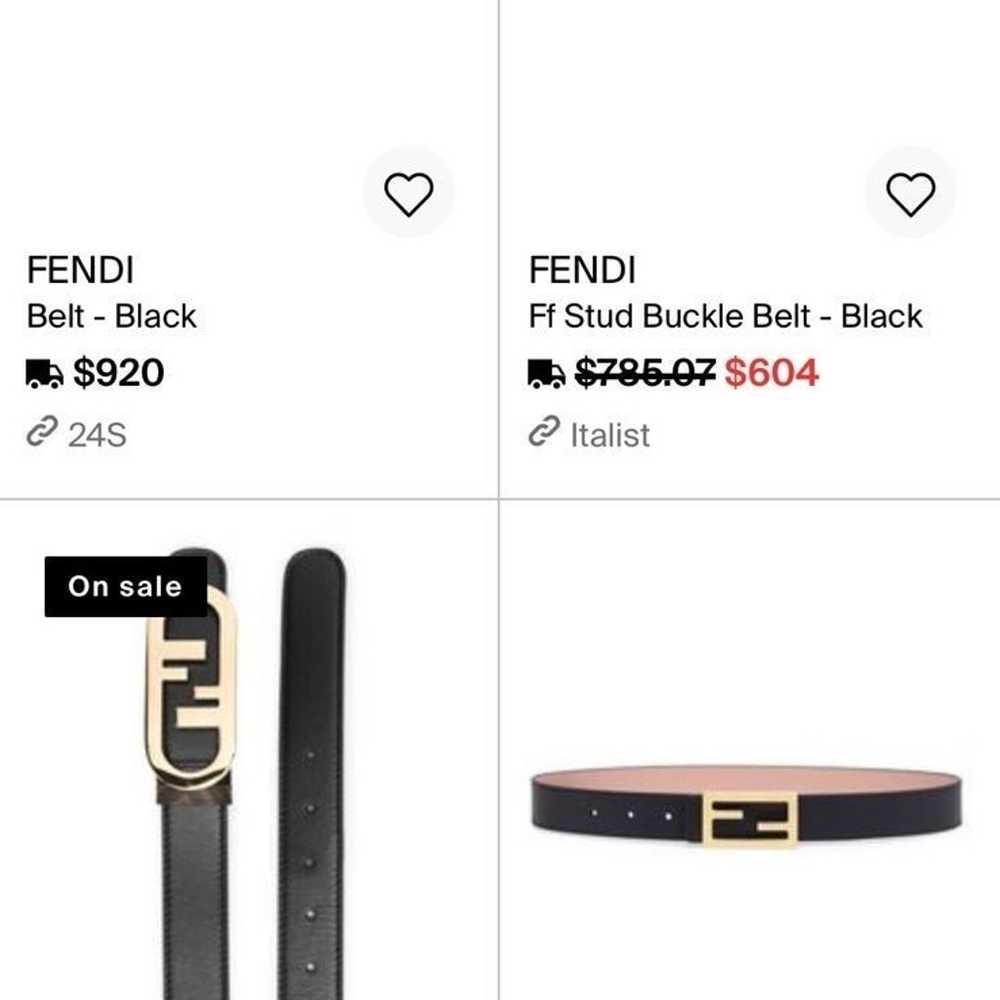 Fendi Black Fabric & Leather Baguette Buckle Belt - image 6