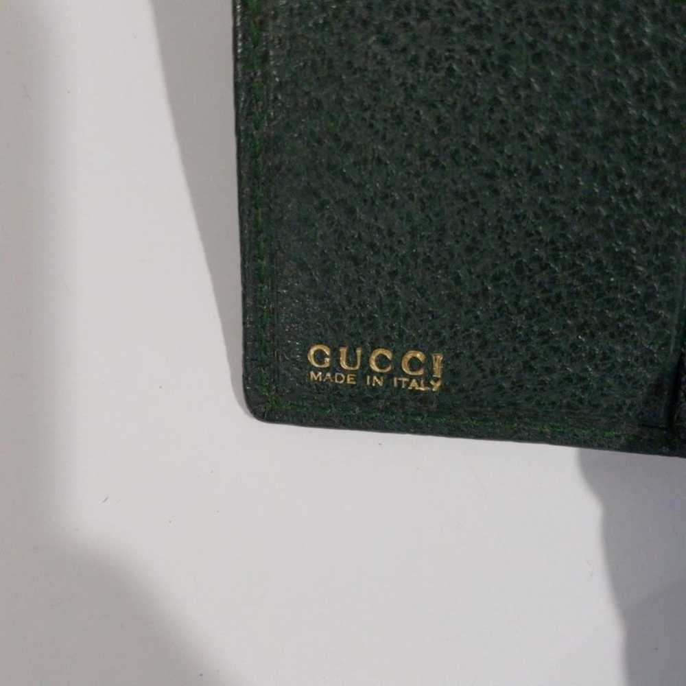 Vintage Gucci Green Leather Bifold Wallet with Go… - image 9