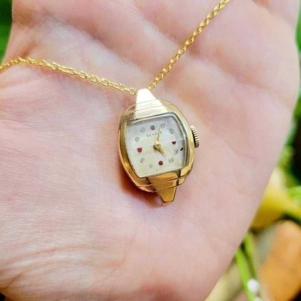 Vintage 1950s 10K RGP Benrus Dainty Gold Watch Ne… - image 6