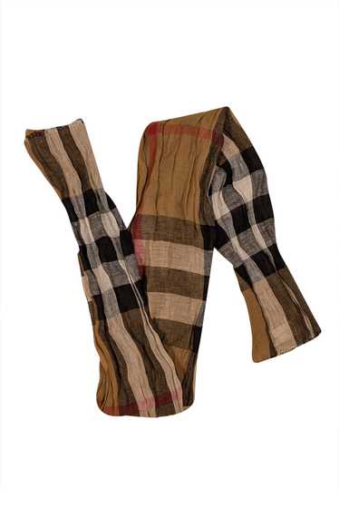 Burberry - Tan, Red, White, & Black Plaid Linen Sc