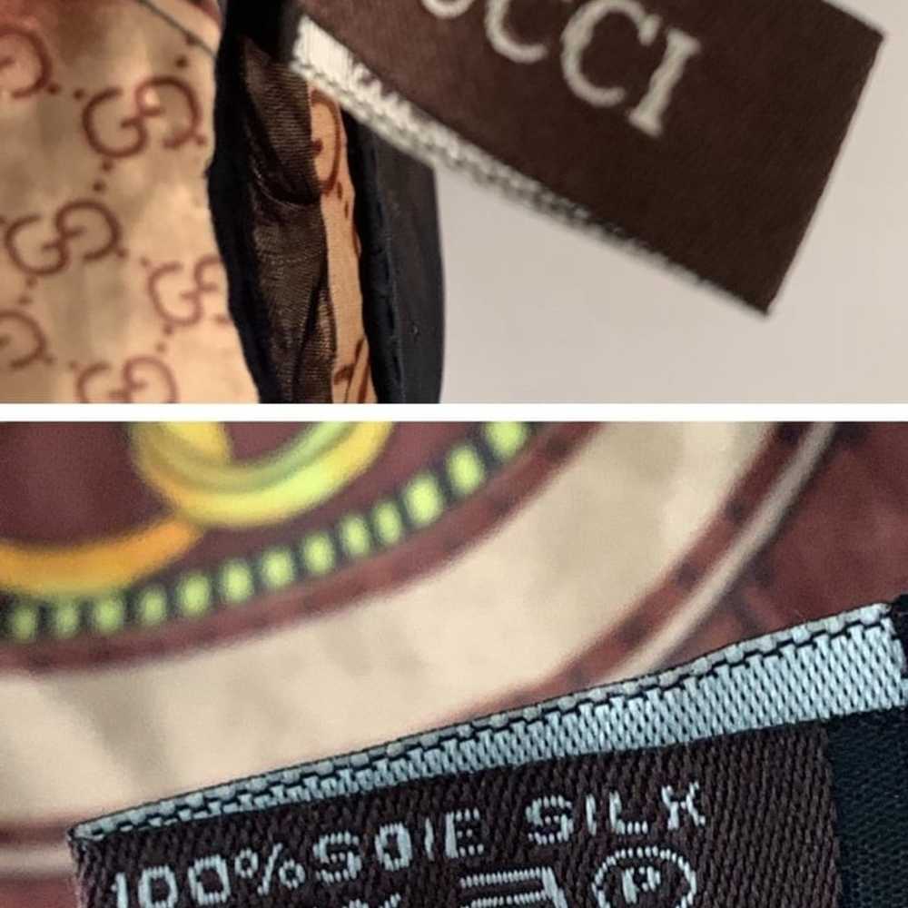 Authentic Vintage GUCCI Signature 100% Silk Scarf - image 11