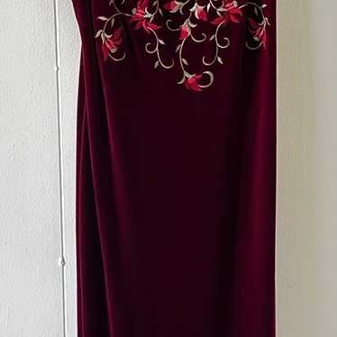 RED VELOUR VINTAGE DRESS PLAZA SOUTH 1999 - image 1