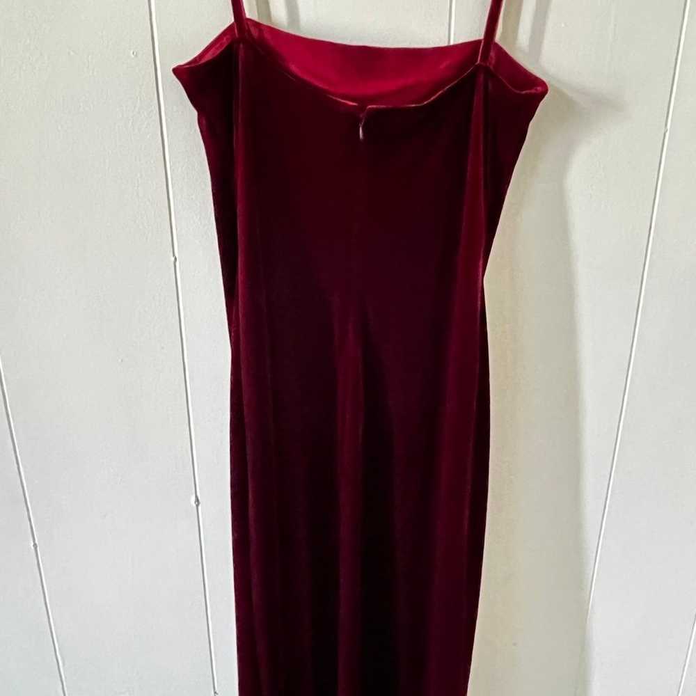 RED VELOUR VINTAGE DRESS PLAZA SOUTH 1999 - image 4