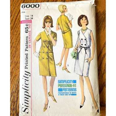 Vintage 1960s Simplicity 6000 Sewing Pattern Size 