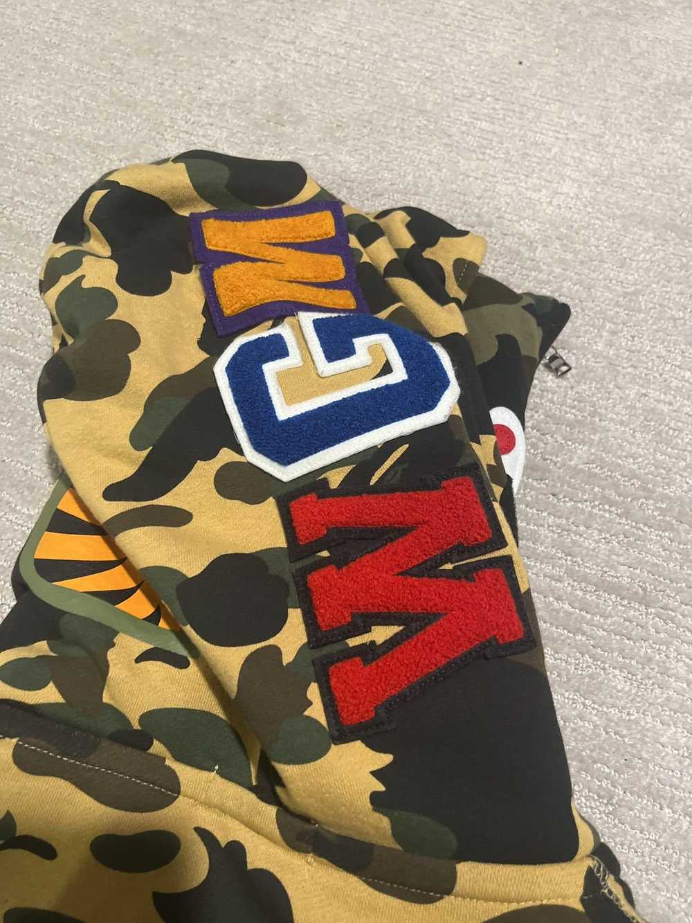 Bape Bape Camo Double Zip Shark Hoodie - image 4