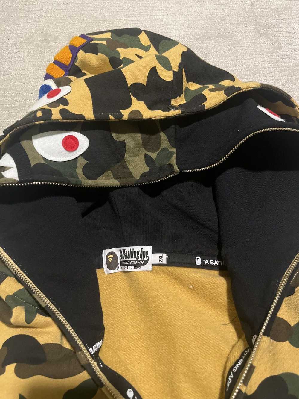 Bape Bape Camo Double Zip Shark Hoodie - image 6