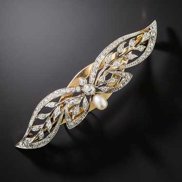 Edwardian Diamond and Pearl Barrette