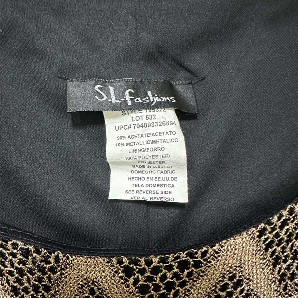 S.L Fashions Women’s Black/Sparkly Gold Vintage D… - image 7