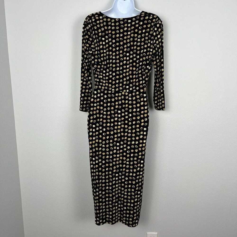 Anne Klein VTG Faux Wrap  Midi Dress Sz 4 Deep V … - image 3