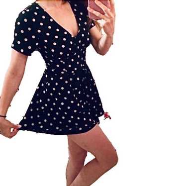 Forever 21 Black Polka Dot Retro Romper