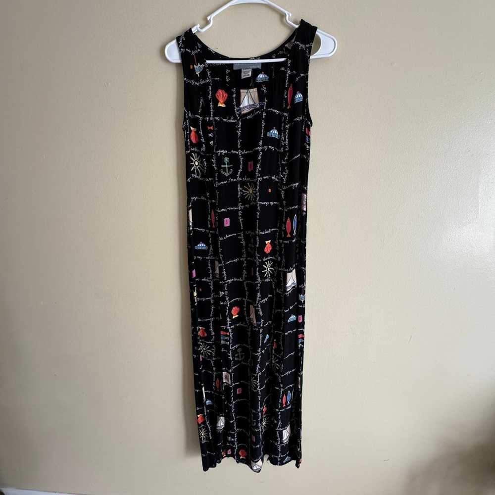 Carol Anderson 90s vintage black maxi beach summe… - image 1