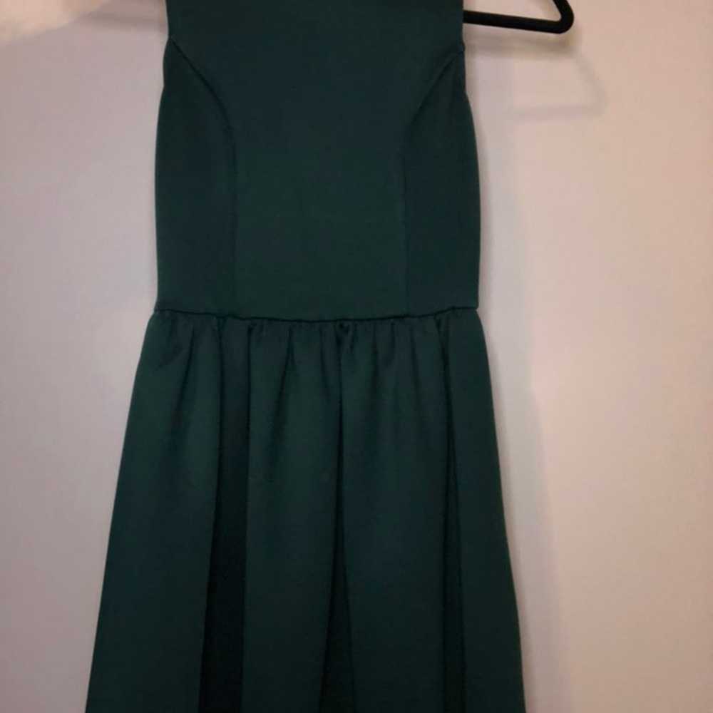 Forest green fit and flare dress - image 5