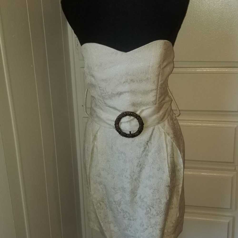 Vintage VTG 1950s style Cream dress smal - image 1