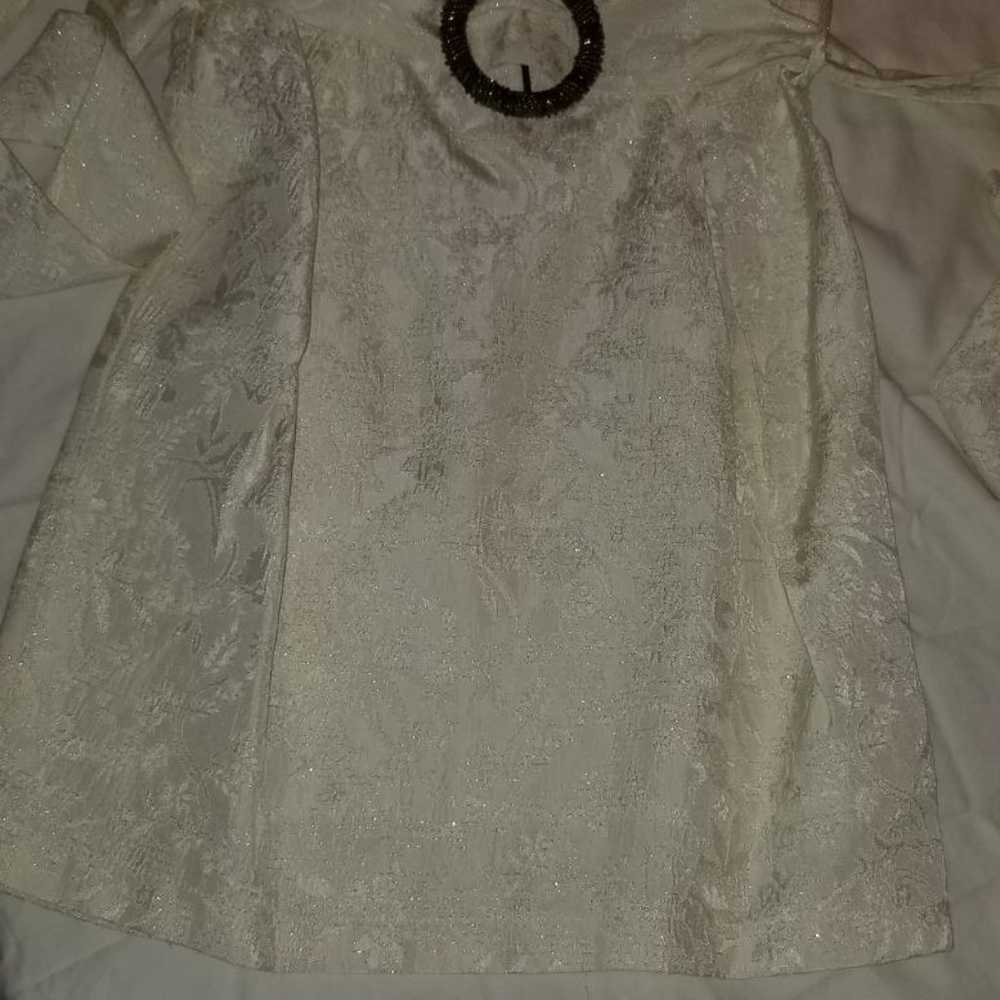 Vintage VTG 1950s style Cream dress smal - image 7