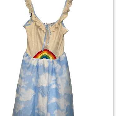 Unique Vintage Rainbow Cloud Sun Dress Size