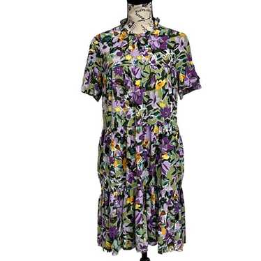 Donna Morgan Lively Ruffle Sleeve Midi Floral Dre… - image 1