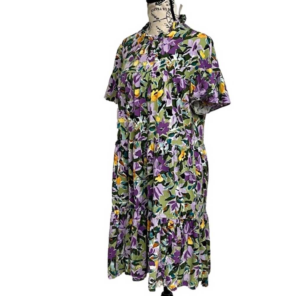 Donna Morgan Lively Ruffle Sleeve Midi Floral Dre… - image 2