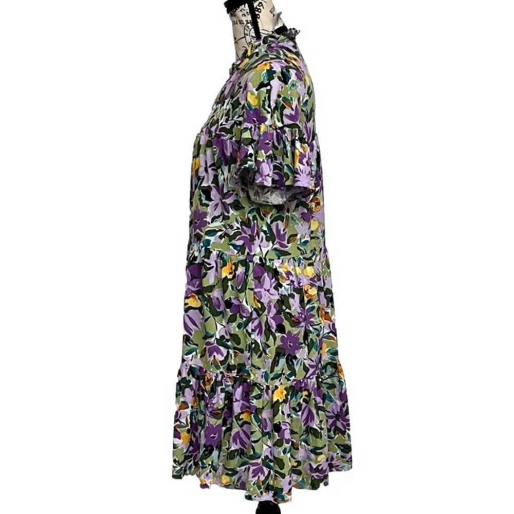 Donna Morgan Lively Ruffle Sleeve Midi Floral Dre… - image 3