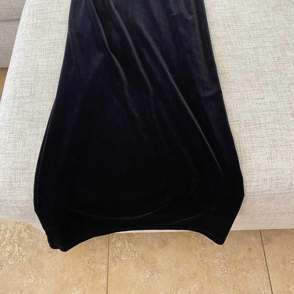 Vintage Black Velvet Art Deco Style Dress Gown - image 3