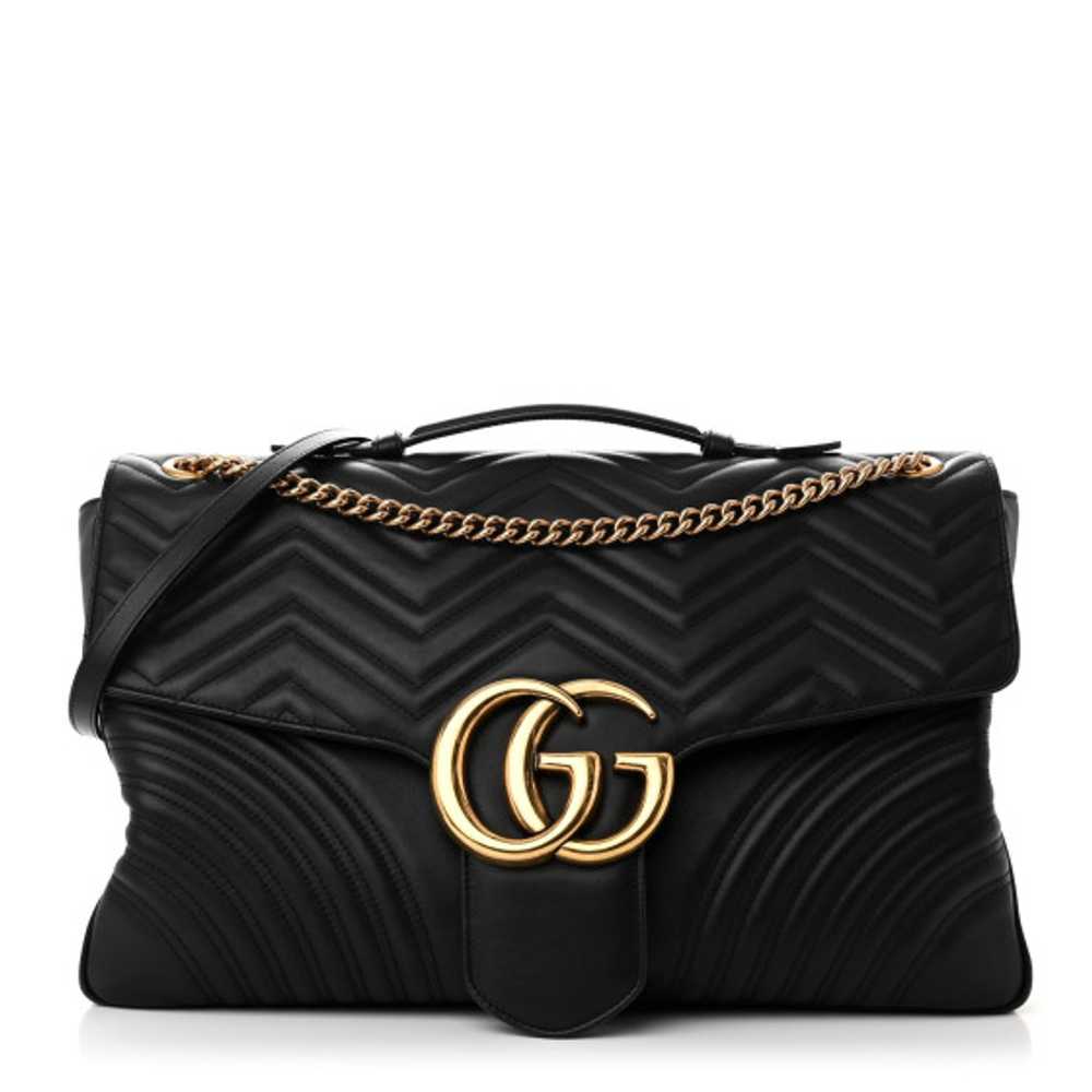 GUCCI Calfskin Matelasse Maxi GG Marmont Top Hand… - image 1