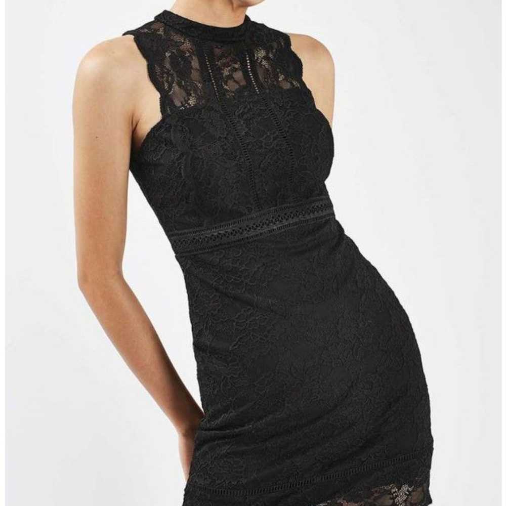 Topshop Black Scallop Lace Mini Dress 4 - image 2