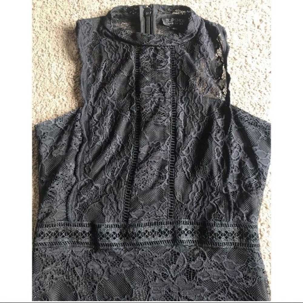 Topshop Black Scallop Lace Mini Dress 4 - image 6