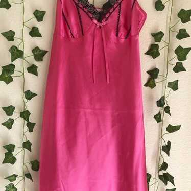 Vintage hot pink slip dress - image 1