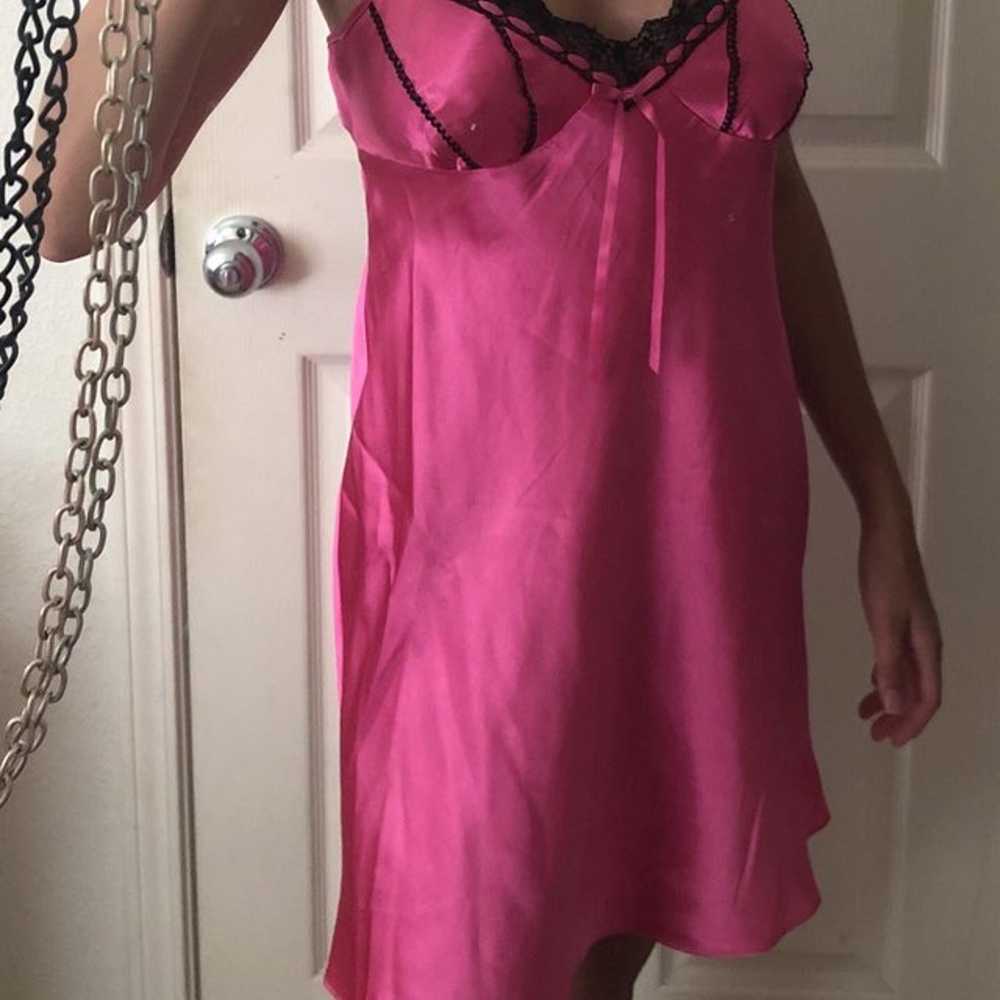 Vintage hot pink slip dress - image 5