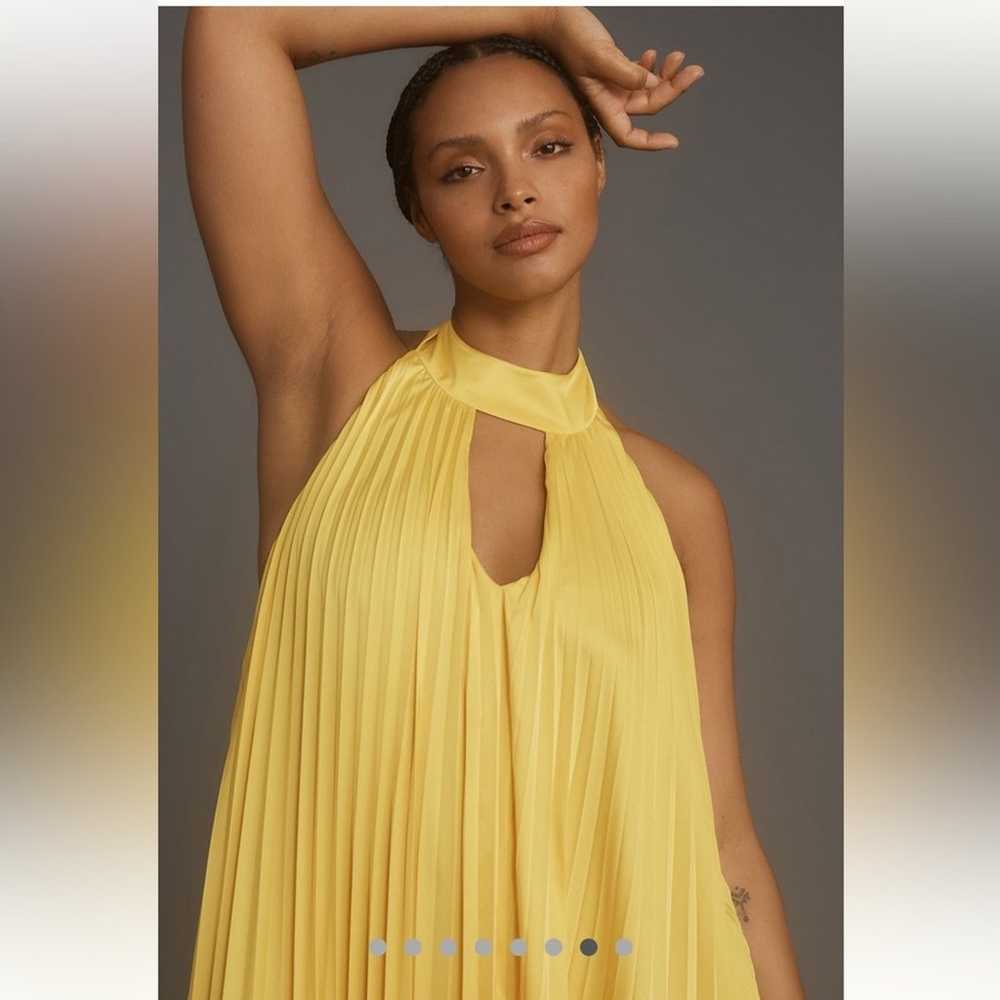 Anthropologie Hutch Yellow Halter Pleated Maxi Dr… - image 2