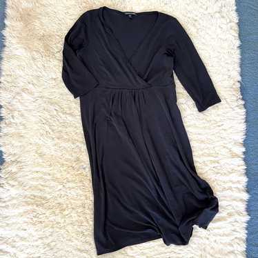 EILEEN FISHER Black Silk Wrap Dress (S) | Used,…