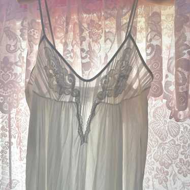 Vintage Long white Lace Slip Dress - image 1