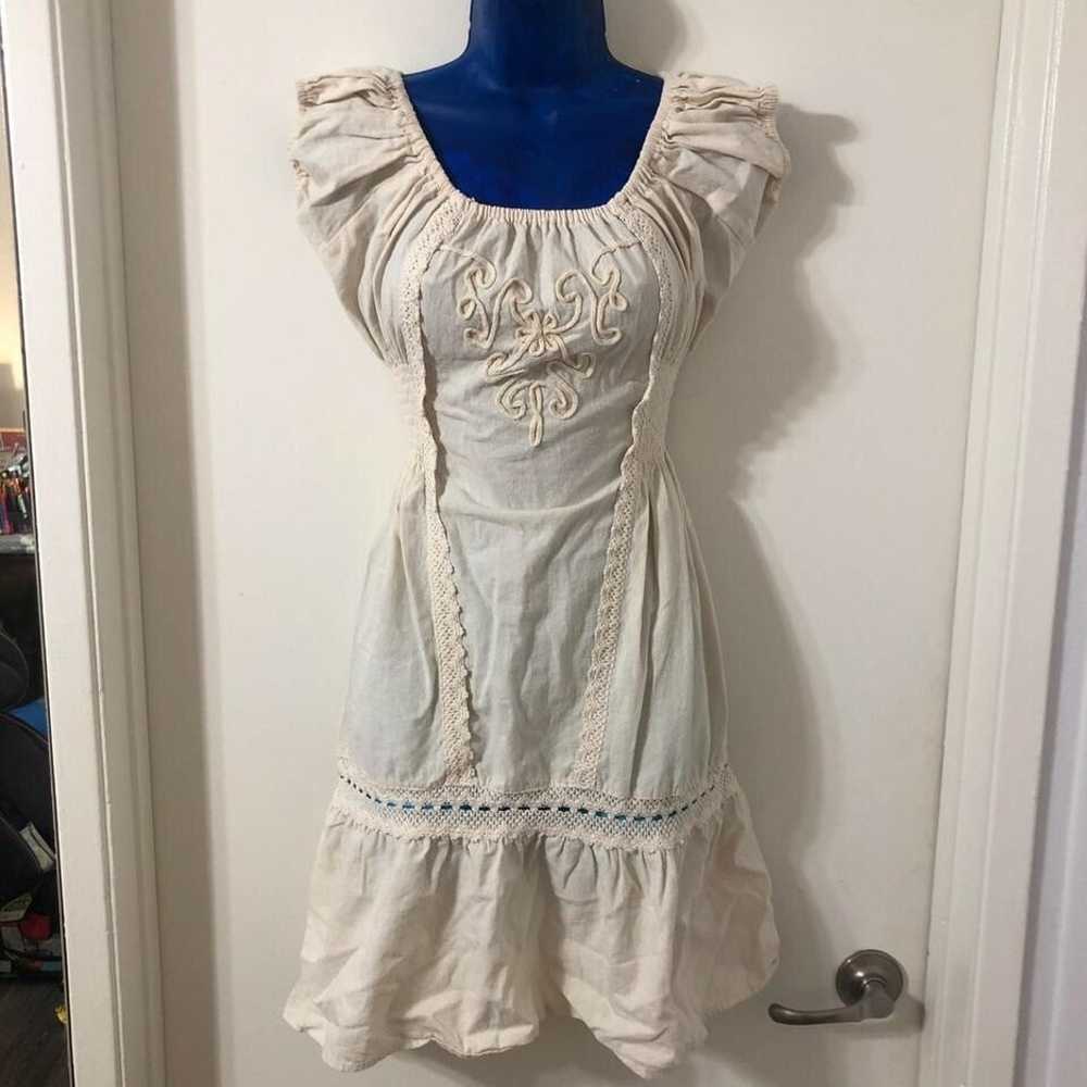 Handmade Crochet embroidery midi dress - image 1