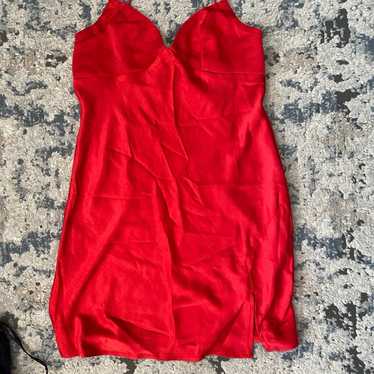 Slip/Satin Red Mini Dress - image 1