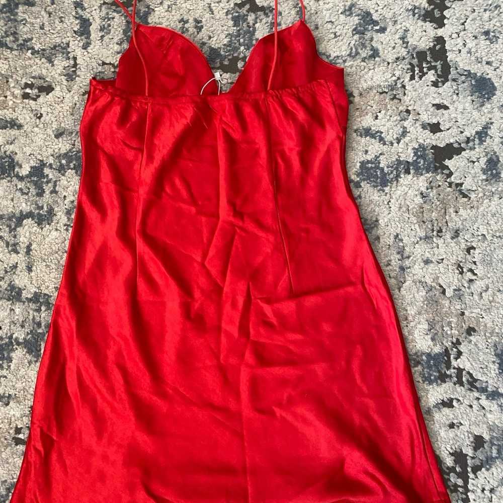 Slip/Satin Red Mini Dress - image 2