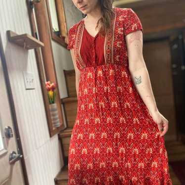 Beautiful red floral paisley maxi dress