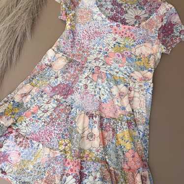 Dainty Floral Tiered Swing Mini Dress