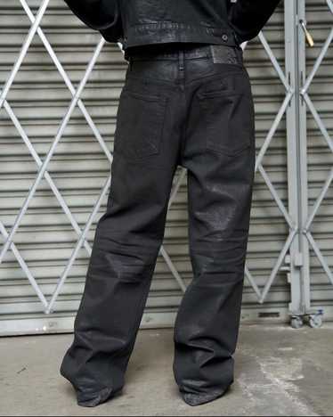 K-Two Studios Coated black waxed K-Two baggy jeans